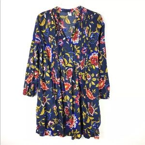 Old Navy Boho Floral Print Swing Dress Blue Red
